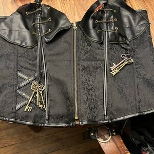Black Gothic Corset with Key Accents